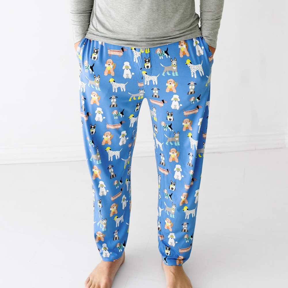 little sleepies men’s pajamas, dapper dogs size small